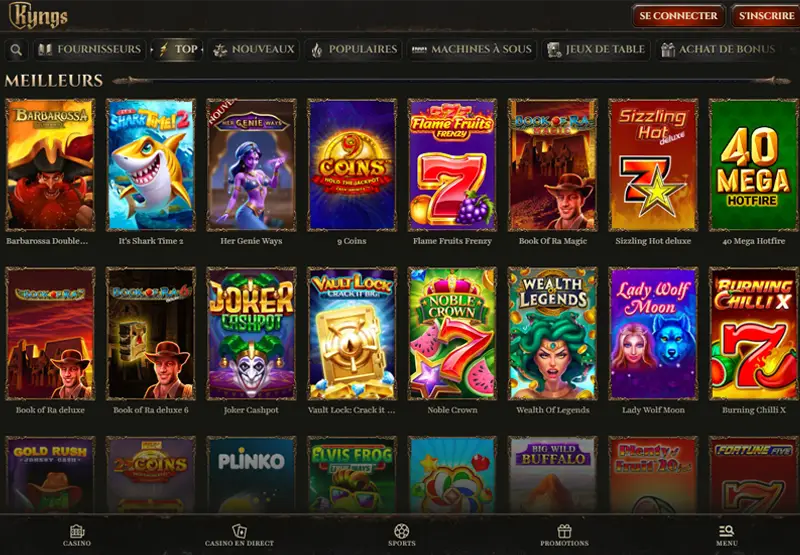 jeux de casinos sur KYNGS