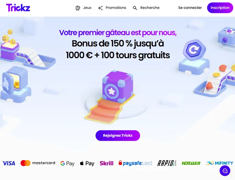 lobby du casino en ligne Trickz